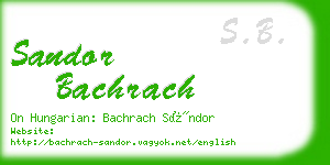 sandor bachrach business card